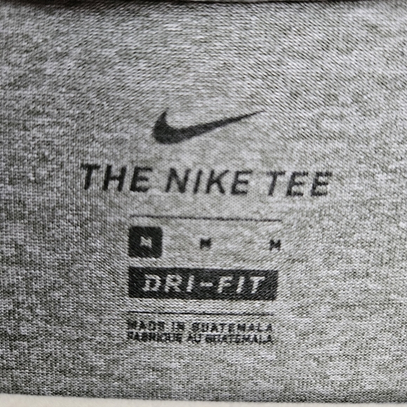 Nike Meduim Dri-Fit Tee, Gray with Black Swoosh - Picture 4 of 4